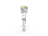 White gold Three-Stone Fancy Yellow Princess Cut Cut Diamond Ring with Channel Set Band and Four-Prong Setting_14