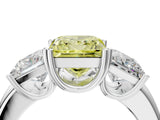 White gold Three-Stone Fancy Yellow Princess Cut Cut Diamond Ring with Channel Set Band and Four-Prong Setting_16