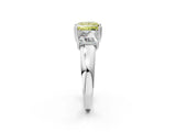 White gold Three-Stone Fancy Yellow Princess Cut Cut Diamond Ring with Channel Set Band and Four-Prong Setting_26
