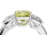 White gold Three-Stone Fancy Yellow Princess Cut Cut Diamond Ring with Channel Set Band and Four-Prong Setting_28