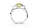 White gold Three-Stone Fancy Yellow Princess Cut Cut Diamond Ring with Trillion Side Stones and Four-Prong Setting_26