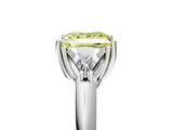 White gold Three-Stone Fancy Yellow Princess Cut Cut Diamond Ring with Trillion Side Stones and Four-Prong Setting_28