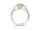 White gold Three-Stone Fancy Yellow Princess Cut Cut Diamond Ring with Trillion Side Stones and Four-Prong Setting_32