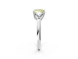 White gold Three-Stone Fancy Yellow Princess Cut Cut Diamond Ring with Trillion Side Stones and Four-Prong Setting_35