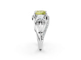 White gold Three-Stone Fancy Yellow Princess Cut Cut Diamond Split Shank Prong Set Ring_14