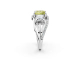 White gold Three-Stone Fancy Yellow Princess Cut Cut Diamond Split Shank Prong Set Ring_26