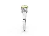 White gold Three-Stone Fancy Yellow Princess Cut Cut Solitaire Ring with Classic Prong Setting_14