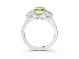 White gold Three-Stone Fancy Yellow Princess Cut Cut Solitaire Ring with Classic Prong Setting_15