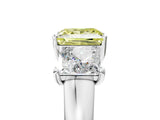 White gold Three-Stone Fancy Yellow Princess Cut Cut Solitaire Ring with Classic Prong Setting_17