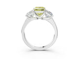 White gold Three-Stone Fancy Yellow Princess Cut Cut Solitaire Ring with Classic Prong Setting_3