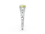 White gold Three-Stone Fancy Yellow Princess Cut Diamond Braided Band Ring with Four-Prong Setting_36