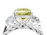 White gold Three-Stone Fancy Yellow Princess Cut Diamond Braided Band Ring with Four-Prong Setting_39