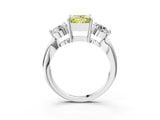 White gold Three-Stone Fancy Yellow Princess Cut Diamond Channel Set Engagement Ring with Prong Setting_39