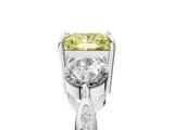 White gold Three-Stone Fancy Yellow Princess Cut Diamond Channel Set Engagement Ring with Prong Setting_41