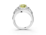 White gold Three-Stone Fancy Yellow Princess Cut Diamond Engagement Ring with Pave Band and Prong Setting_15