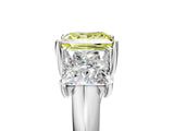 White gold Three-Stone Fancy Yellow Princess Cut Diamond Engagement Ring with Prong Setting_20