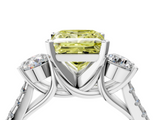 White gold Three-Stone Fancy Yellow Princess  Cut Diamond Pavé Band with Four-Prong Setting_13