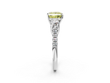 White gold Three-Stone Fancy Yellow Princess  Cut Diamond Pavé Band with Four-Prong Setting_2