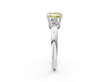 White gold Three-Stone Fancy Yellow Princess  Cut Diamond Ring with Channel-Set Band and Four-Prong Setting_19
