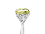 White gold Three-Stone Fancy Yellow Princess  Cut Diamond Ring with Pear Side Stones in Four-Prong Setting_5
