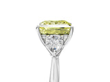 White gold Three-Stone Fancy Yellow Princess Cut Diamond Ring with Pear  Side Stones in Four-Prong Setting_65