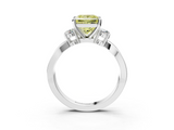 White gold Three-Stone Fancy Yellow Princess  Cut Diamond Twist Band with Prong Setting_3