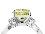 White gold Three-Stone Fancy Yellow Princess  Cut Diamond Twist Band with Prong Setting_4