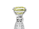White gold Three-Stone Fancy Yellow Princess  Cut Diamond Twist Band with Prong Setting_5