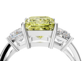 White gold Three-Stone Fancy Yellow Princess  Cut Solitaire Ring with Prong Setting_7