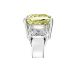 White gold Three-Stone Fancy Yellow Princess  Cut Solitaire Ring with Prong Setting_8