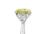 White gold Three-Stone Fancy Yellow Radiant Cut Brilliant Diamond Solitaire Ring with Tapered Band and Four-Prong Setting_36