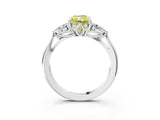 White gold Three-Stone Fancy Yellow Radiant Cut Brilliant Diamond Solitaire Ring with Tapered Band and Four-Prong Setting_41