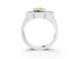 White gold Three Stone Fancy Yellow Radiant Cut Cut Channel Set Diamond Ring_39