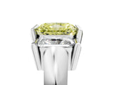 White gold Three Stone Fancy Yellow Radiant Cut Cut Channel Set Diamond Ring_41