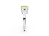 White gold Three-Stone Fancy Yellow Radiant Cut Cut Diamond Engagement Ring with Flat Band and Four-Prong Setting_14