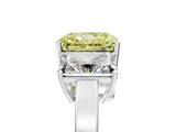 White gold Three-Stone Fancy Yellow Radiant Cut Cut Diamond Engagement Ring with Flat Band and Four-Prong Setting_17