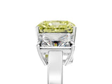 White gold Three-Stone Fancy Yellow Radiant Cut Cut Diamond Engagement Ring with Flat Band and Four-Prong Setting_17