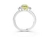 White gold Three-Stone Fancy Yellow Radiant Cut Cut Diamond Pavé Band with Prong Setting_60