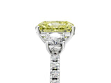 White gold Three-Stone Fancy Yellow Radiant Cut Cut Diamond Pavé Band with Prong Setting_62