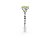 White gold Three-Stone Fancy Yellow Radiant Cut Cut Diamond Pavé Band with Prong Setting_79