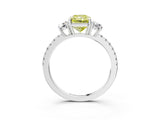 White gold Three-Stone Fancy Yellow Radiant Cut Cut Diamond Pavé Band with Prong Setting_80