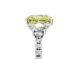 White gold Three-Stone Fancy Yellow Radiant Cut Cut Diamond Pavé Band with Prong Setting_82