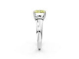 White gold Three-Stone Fancy Yellow Radiant Cut Cut Diamond Ring with Channel Set Band and Four-Prong Setting_14