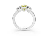 White gold Three-Stone Fancy Yellow Radiant Cut Cut Diamond Ring with Channel Set Band and Four-Prong Setting_33