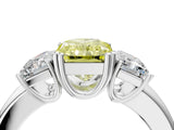 White gold Three-Stone Fancy Yellow Radiant Cut Cut Diamond Ring with Channel Set Band and Four-Prong Setting_34