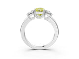 White gold Three-Stone Fancy Yellow Radiant Cut Cut Diamond Ring with Channel Set Band and Four-Prong Setting_39