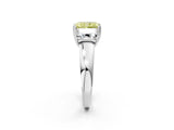 White gold Three-Stone Fancy Yellow Radiant Cut Cut Diamond Ring with Channel Set Band and Four-Prong Setting_62