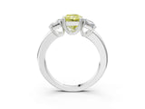 White gold Three-Stone Fancy Yellow Radiant Cut Cut Diamond Ring with Channel Set Band and Four-Prong Setting_63
