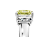 White gold Three-Stone Fancy Yellow Radiant Cut Cut Diamond Ring with Channel Set Band and Four-Prong Setting_65