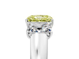White gold Three-Stone Fancy Yellow Radiant Cut Cut Diamond Ring with Prong Setting and Classic Band_5